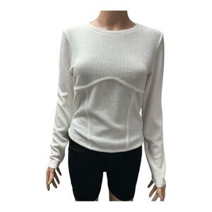 No Boundaries - EC - Chic White Ribbed Sweater